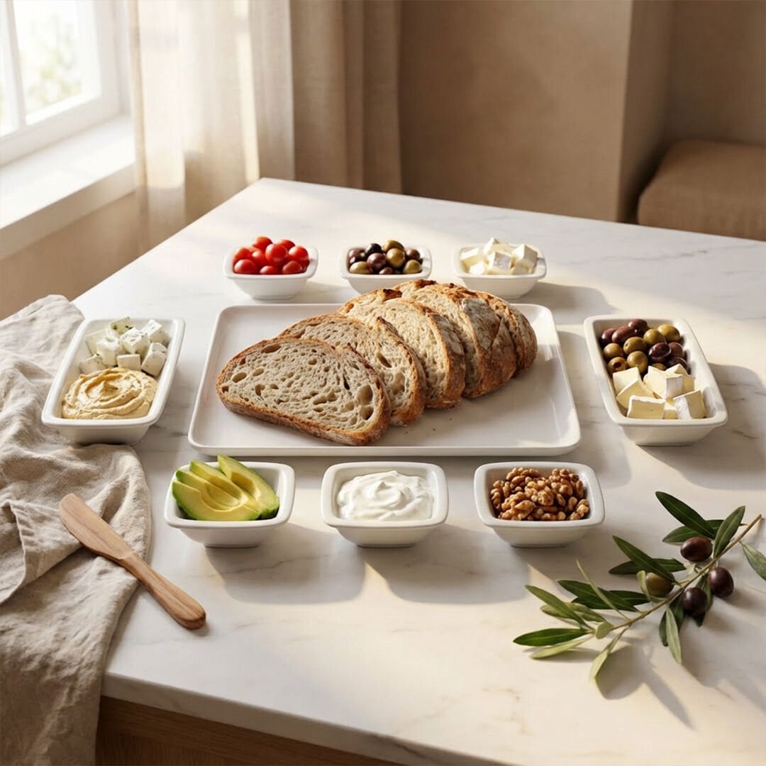 Güral Porselen Orlando 9 Parça  Kahvaltı Seti Sade