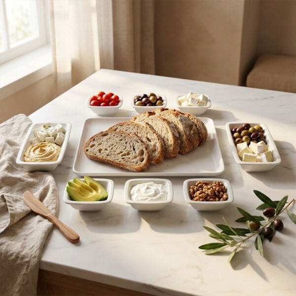 Güral Porselen Orlando 9 Parça  Kahvaltı Seti Sade