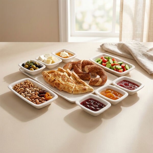 Güral Porselen Orlando 9 Parça  Kahvaltı Seti Sade