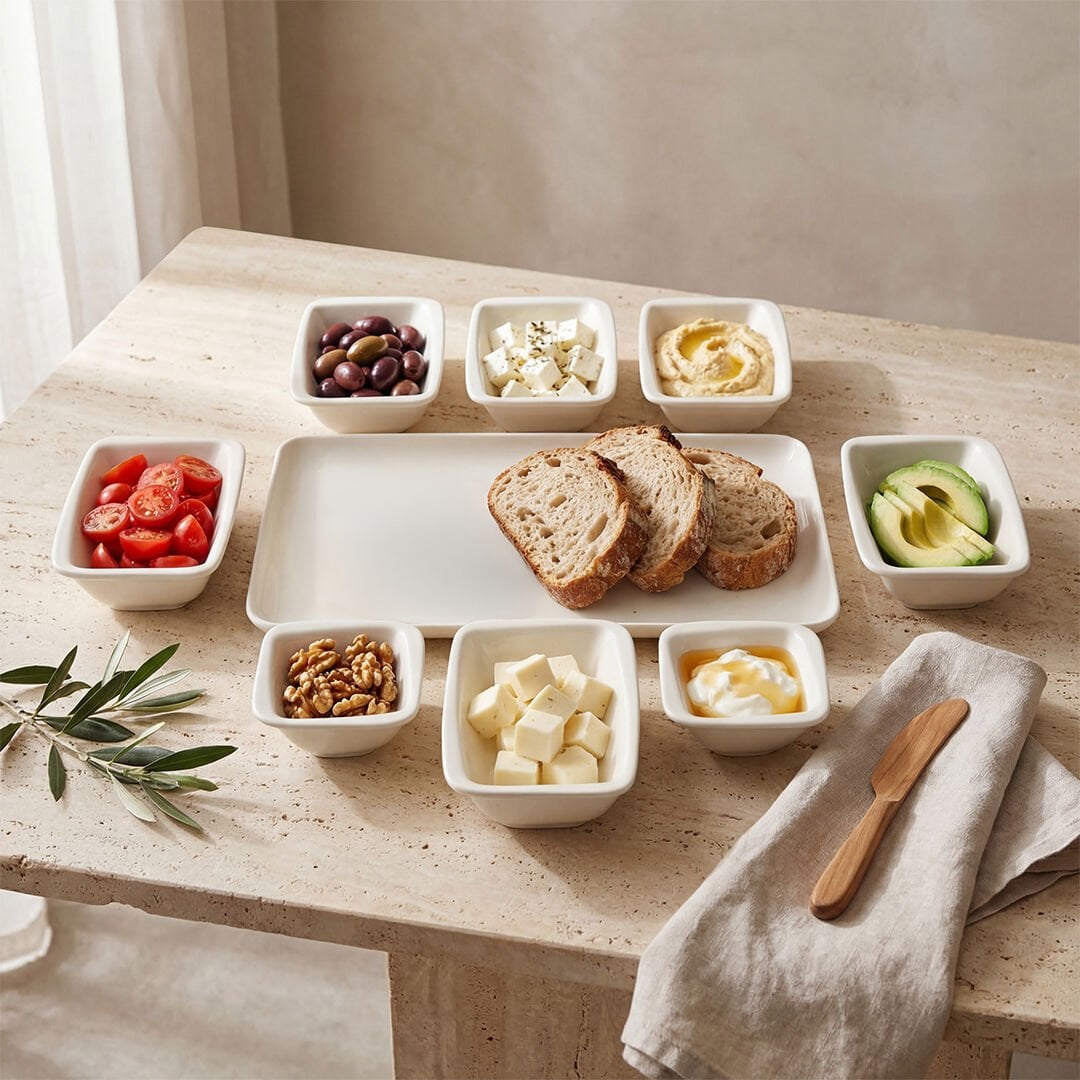 Güral Porselen Orlando 9 Parça  Kahvaltı Seti Sade