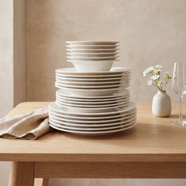 Güral Porselen Tenedos  24 Parça Yemek Takımı Sade