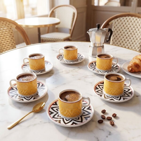 Güral Porselen Mental 12 Parça Kahve Fincan Takımı 4952