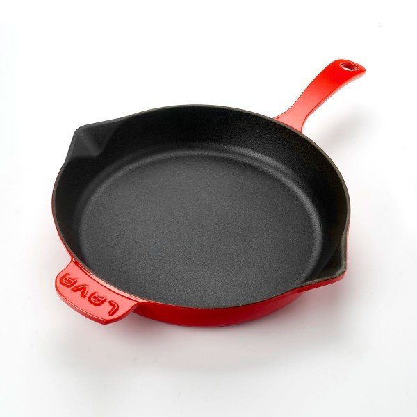 Lava Yuvarlak Kızartma Tavası 28 cm Metal Saplı Kırmızı