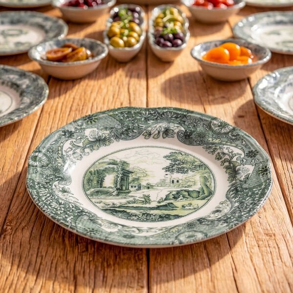 Fecra Vintage Emerald 14 Parça Kahvaltı Takımı