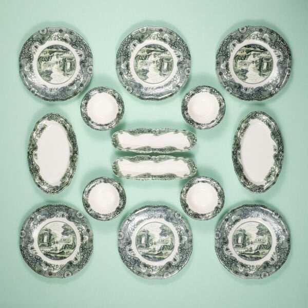 Fecra Vintage Emerald 14 Parça Kahvaltı Takımı