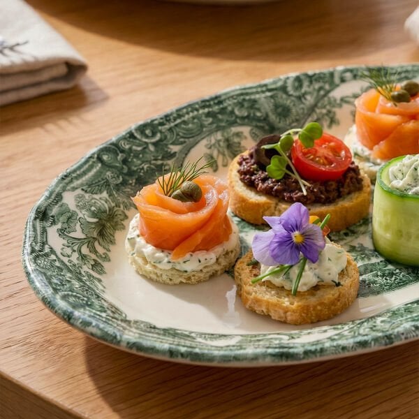 Fecra Vintage Emerald 2'li Kayık Tabak Seti 26 cm