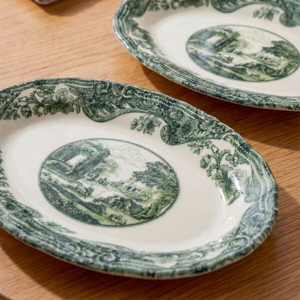 Fecra Vintage Emerald 2'li Kayık Tabak Seti 26 cm