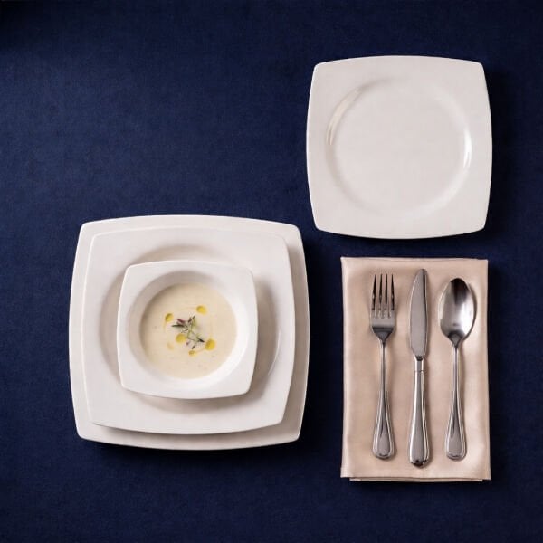 Güral Porselen Caroline 24 Parça Yemek Takımı Sade