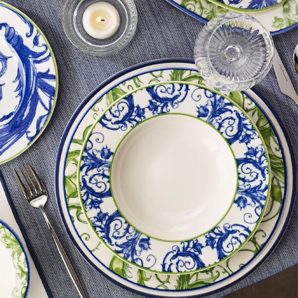 Kütahya Porselen Nano Bone Verde Azul 26 Parça 6 Kişilik Yemek Takımı