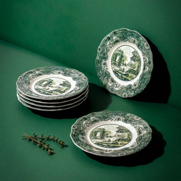 Fecra Vintage Emerald 6 Parça Servis Tabağı Seti