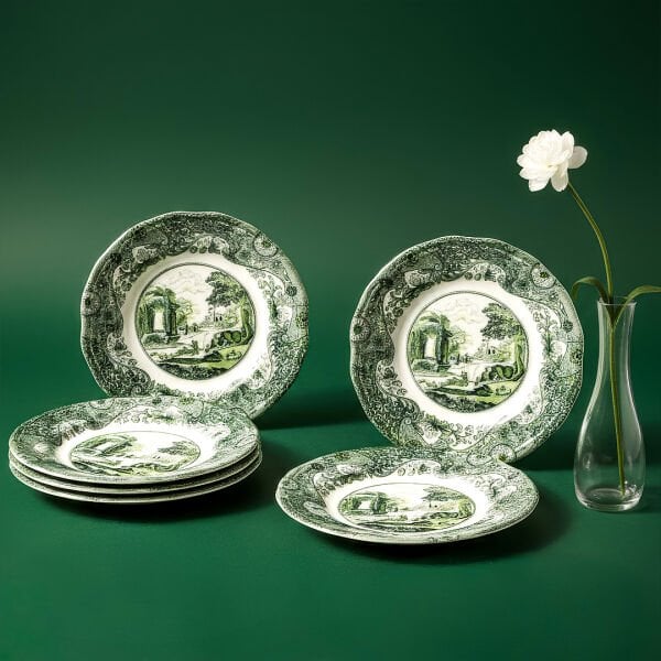 Fecra Vintage Emerald 6 Parça Servis Tabağı Seti