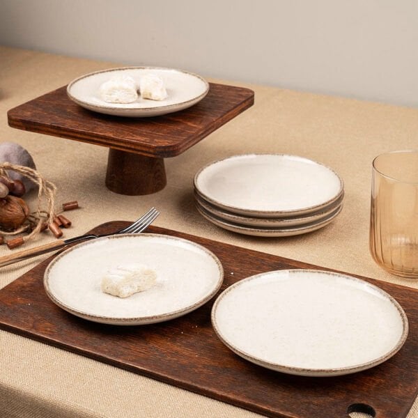Kütahya Porselen Moderna 6 Parça 15cm Pasta Tabağı Tarçın