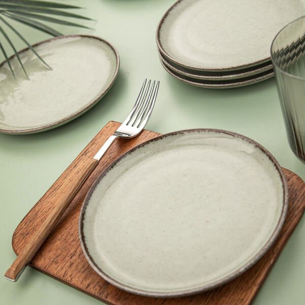 Kütahya Porselen Moderna 6 Parça 15 cm Pasta Tabağı Yeşil
