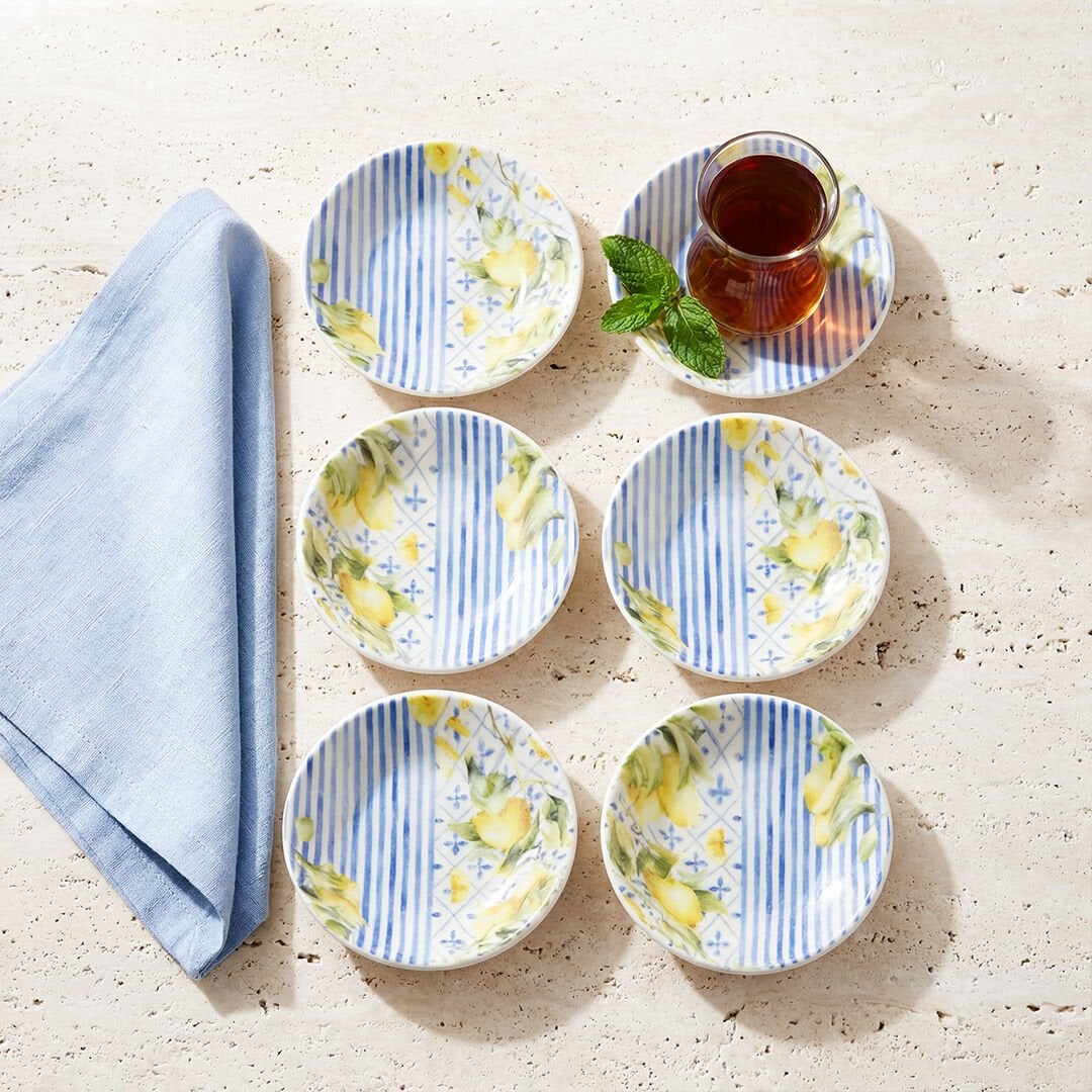 Fecra Limonte 6 Parça Çay Fincan Tabağı