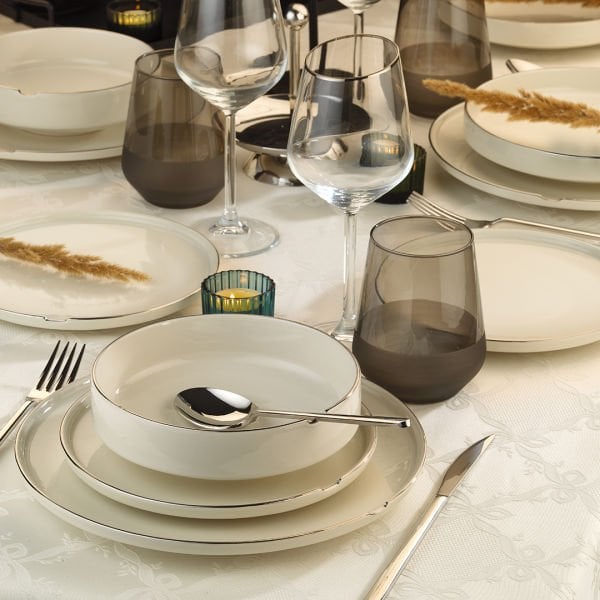 Kütahya Porselen 24 Parça Chef Taste Of Platin Fileli  Yemek Takımı