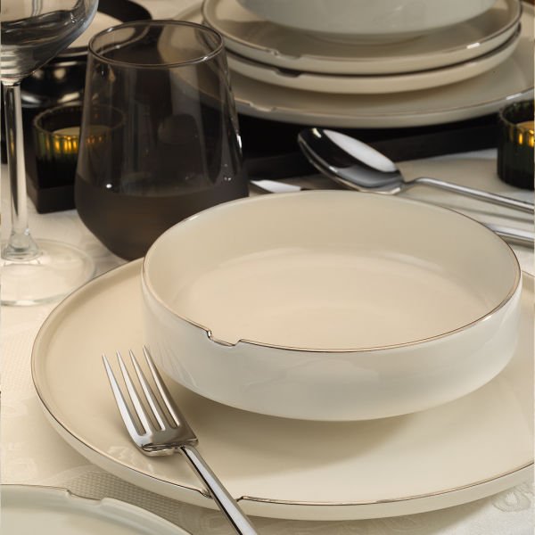 Kütahya Porselen 24 Parça Chef Taste Of Platin Fileli  Yemek Takımı