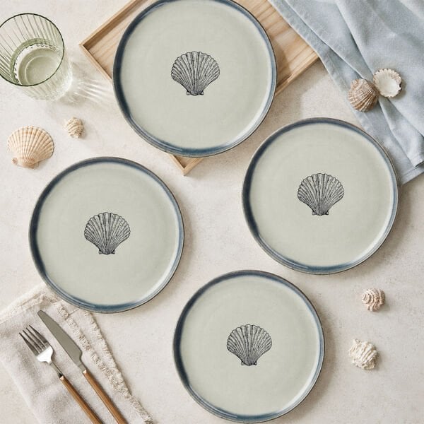 Kütahya Porselen Perla 4 Parça 21 Cm Pasta Tabağı Yeşil