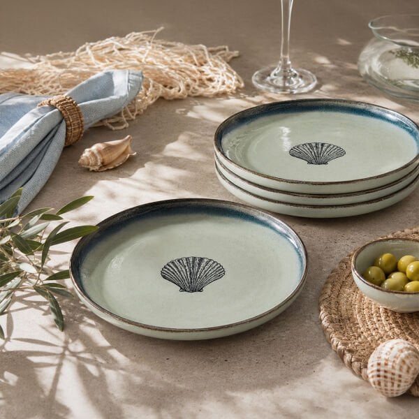 Kütahya Porselen Perla 4 Parça 21 Cm Pasta Tabağı Yeşil