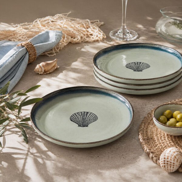 Kütahya Porselen Perla 4 Parça 21 Cm Pasta Tabağı Yeşil