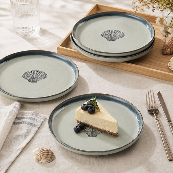 Kütahya Porselen Perla 4 Parça 21 Cm Pasta Tabağı Yeşil