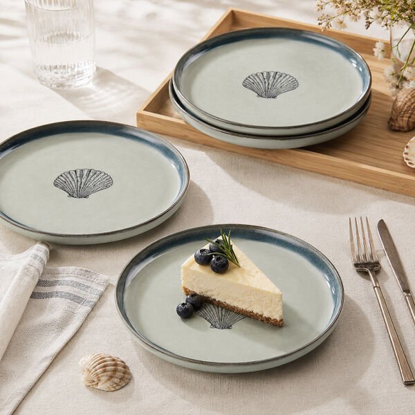 Kütahya Porselen Perla 4 Parça 21 Cm Pasta Tabağı Yeşil