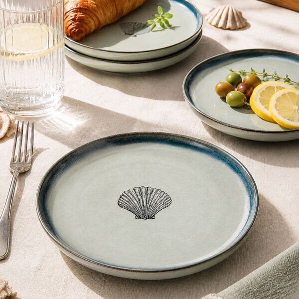Kütahya Porselen Perla 4 Parça 21 Cm Pasta Tabağı Yeşil