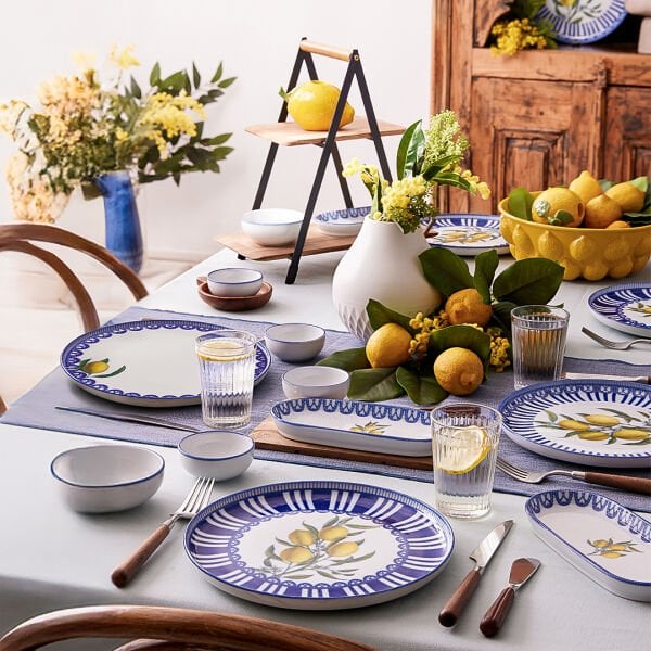 Kütahya Porselen Moderna Lemon Charm 14 Parça 6 Kişilik Kahvaltı Takımı