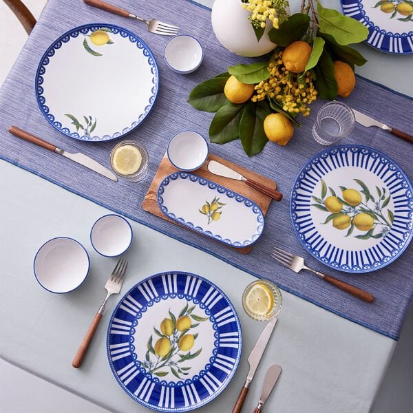 Kütahya Porselen Moderna Lemon Charm 14 Parça 6 Kişilik Kahvaltı Takımı