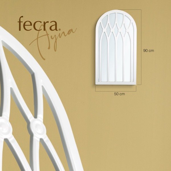 Fecra Hepa 50x90 Dekoratif Beyaz Çerçeveli Ayna