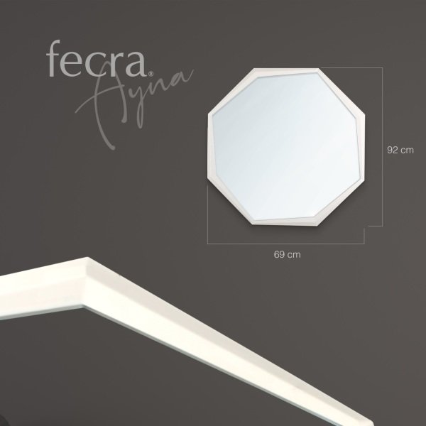 Fecra Özge 69x92 Dekoratif Beyaz Çerçeveli Ayna