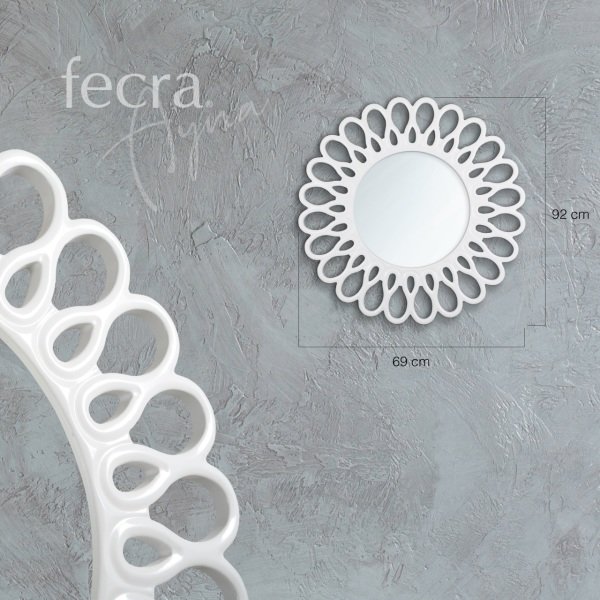 Fecra Papatya 69x92 Cm Dekoratif Beyaz Çerçeveli Ayna