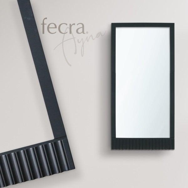 Fecra Andra 69x139 Cm Dekoratif Büyük Çizgi Desenli Büyük Boy Siyah Çerçeveli Ayna