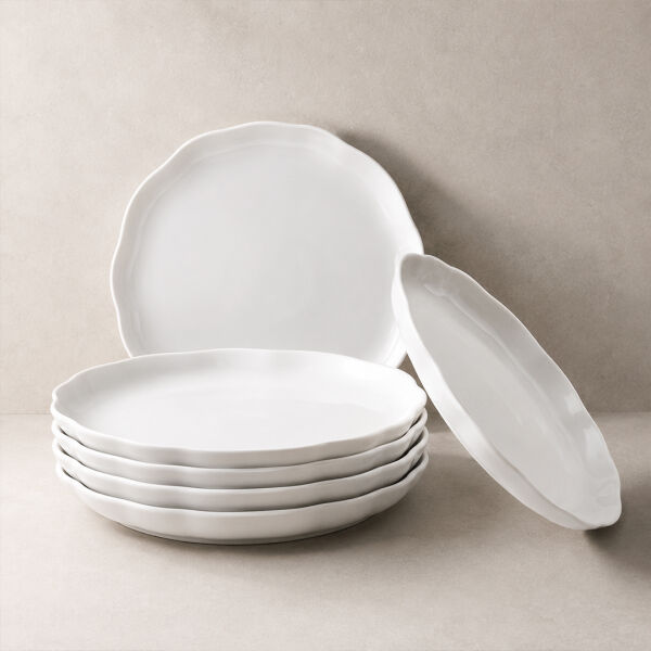Kütahya Porselen Bone Camila 6 Parça 20 Cm Pasta Tabağı Seti Sade