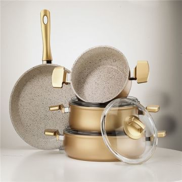 Hisar Multi Granit 7 Parça Gold Tava ve Tencere Seti