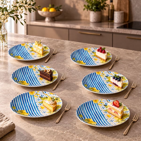 Fecra Limonte 6 Parça Pasta Takımı