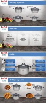 Tefal Icone Çelik 8 Parça Tencere Seti
