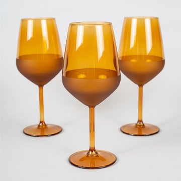 Rakle Matte 3'lü Su Kadehi Seti Amber