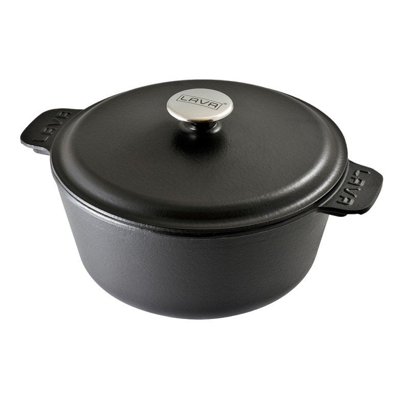 Lava Döküm Yuvarlak 26 Cm Tencere Siyah