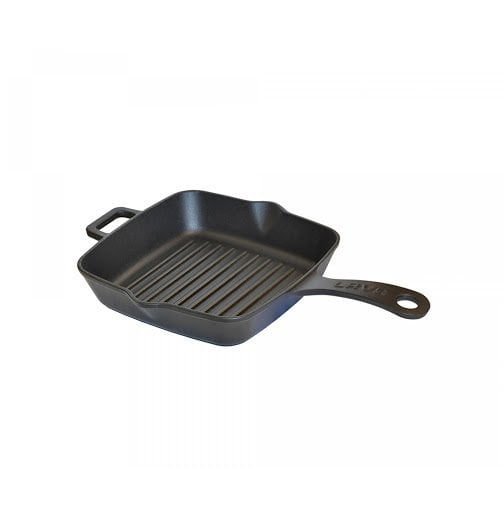 Lava Döküm 20x20 Cm Izgara Tava Metal Saplı
