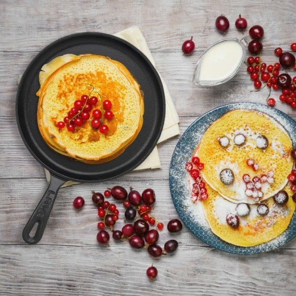Lava Döküm Krep Pizza Pancake Tavası 26 Cm  Yuvarlak Metal Saplı