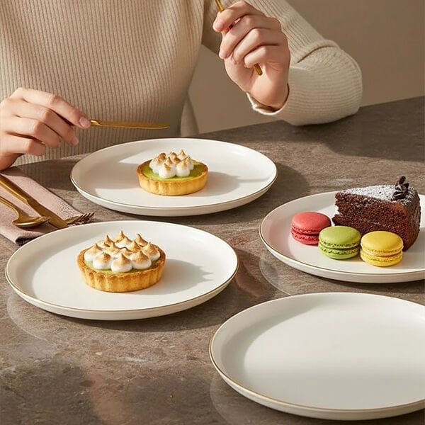 Güral Porselen Bilbao Gold File 6 Parça Pasta Takımı