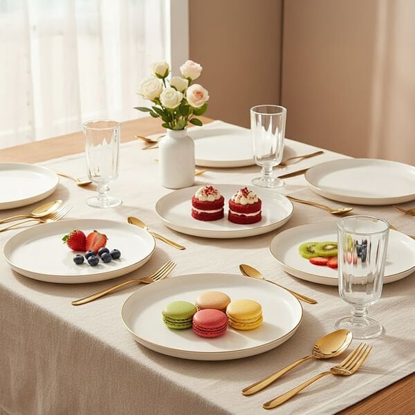 Güral Porselen Bilbao Gold File 6 Parça Pasta Takımı