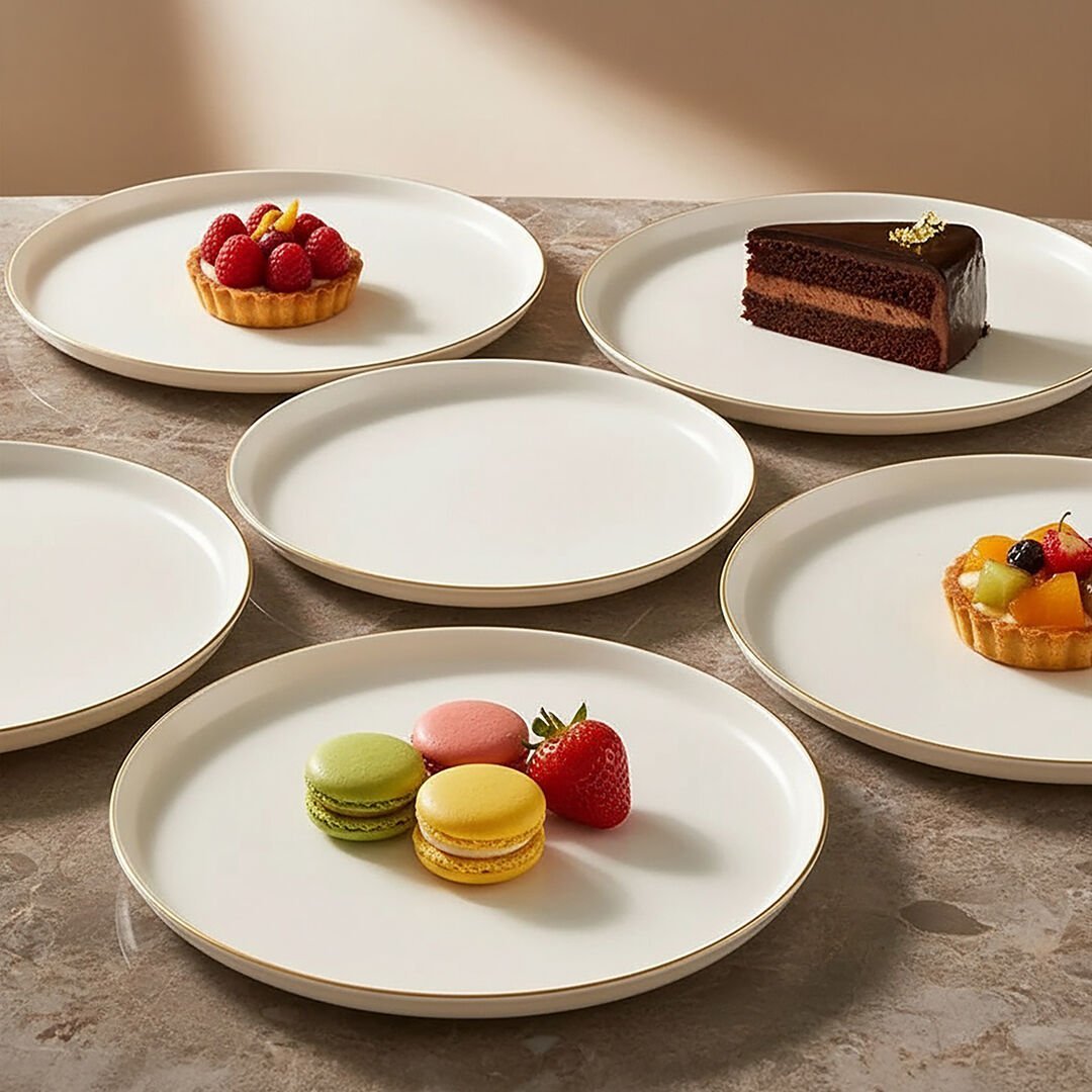 Güral Porselen Bilbao Gold File 6 Parça Pasta Takımı