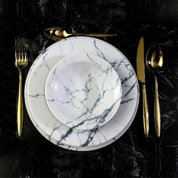 Porland Marbling 24 Parça Yemek Takımı