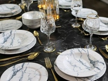 Porland Marbling 24 Parça Yemek Takımı