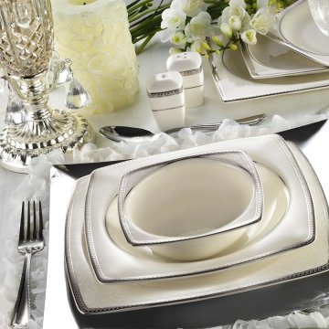 Kütahya Porselen Bone Mare 30 Parça 9853 Desenli Yemek Takımı
