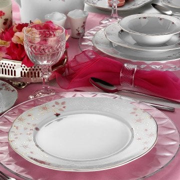 Kütahya Porselen Lindos 83 Parça 62748 Desen Yemek Takımı