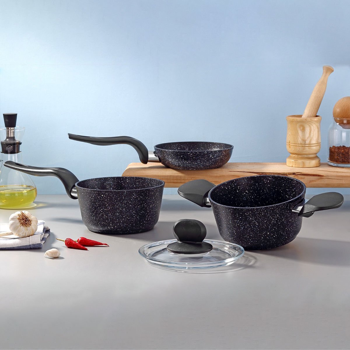 Fecra Starry 4 Parça Mini Granit Tencere Seti