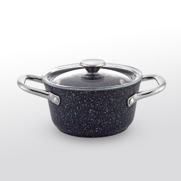 Fecra Starry 4 Parça Mini Granit Tencere Seti Metal Kulplu