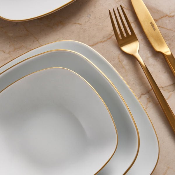 Güral Porselen Mimoza 24 Parça Yemek Takımı Gold